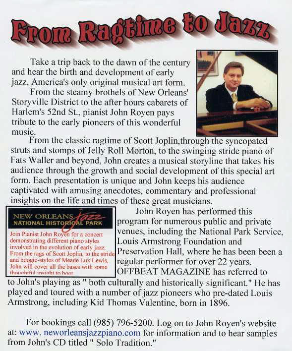 From Ragtime to Jazz - John Royen